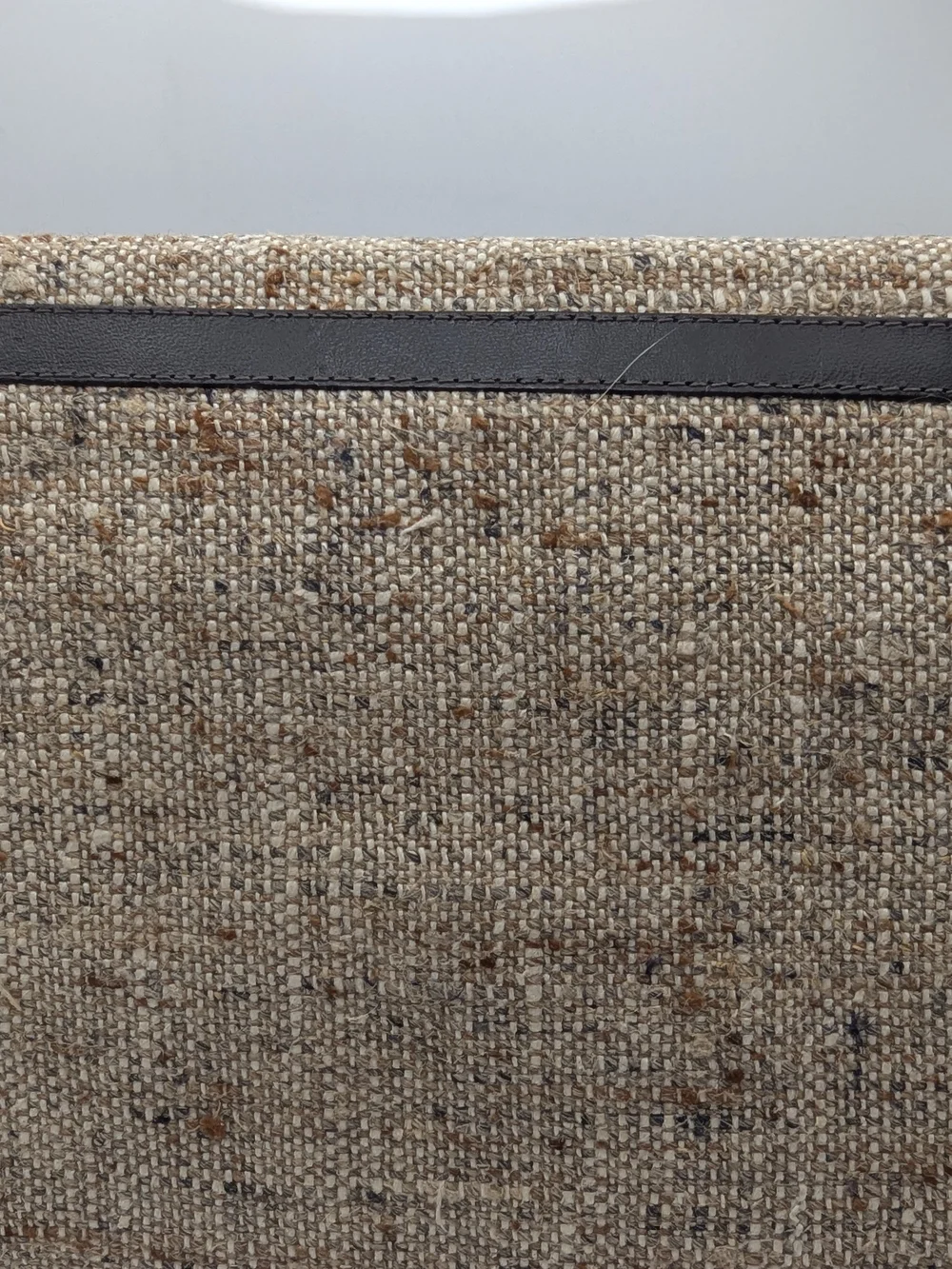 Pierre Cardin 1970s Beige Woven/Jute  Clutch with Black Trim
